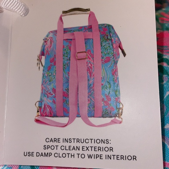NWT Lilly Pulitzer Pink and Blue Floral Backpack Cooler Practical Design main image 4